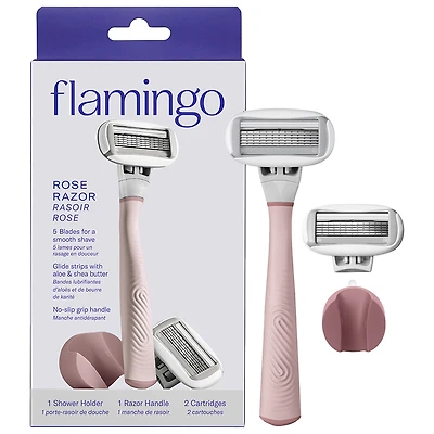 Flamingo Refillable Razor Kit - Rose