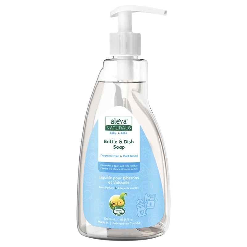 Aleva Naturals Baby Bottle & Dish Soap - Fragrance Free - 500ml