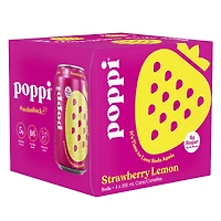 Poppi Prebiotic Soda - Strawberry Lemonade - 4x355ml