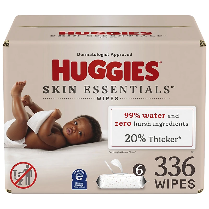 Huggies Skin Essentials Baby Cleaning Wipes - 6 x 56's