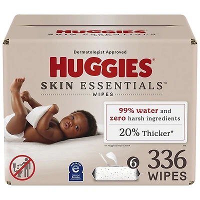 Huggies Skin Essentials Baby Cleaning Wipes - 6 x 56's