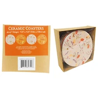 Fall Ceramic Coasters - Set of 4 Designs - 4.25 x 4.25 Inches