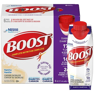 BOOST Diabetic Nutritional Supplement - Vanilla - 6x237ml