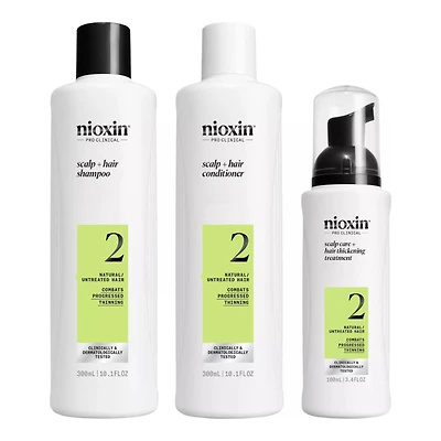 NIOXIN System 2 Shampoo, Conditioner and Leave-on Treatment Set