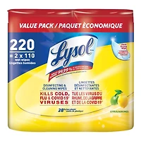 Lysol Disinfectant Wipes - Citrus - 2 x 110's