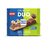 Ritter Sport Duo Crispy Cream and Choco Crunch Chocolate Bar - 218g