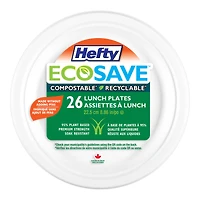 Hefty ECOSAVE Lunch Plate - 22.5cm - 26's
