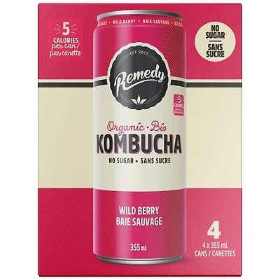 REMEDY KOMBUCHA WILD BERRY 4X355ML