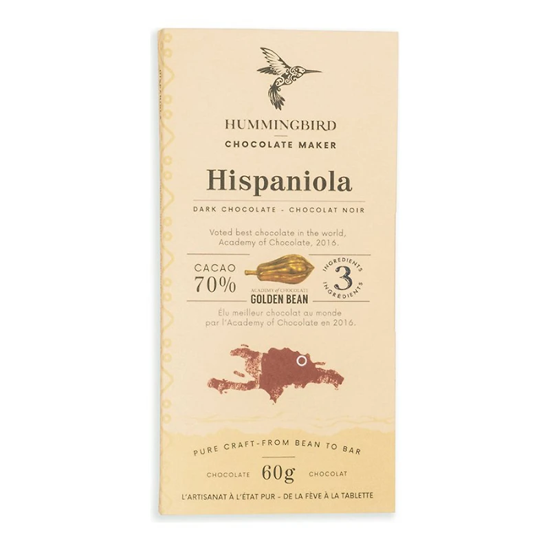 Hummingbird Chocolate Maker Hispaniola Dark Chocolate Bar - 60g