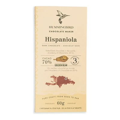 Hummingbird Chocolate Maker Hispaniola Dark Chocolate Bar - 60g