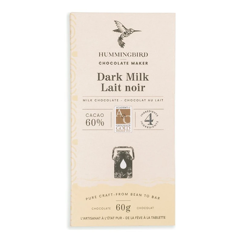 Hummingbird Chocolate Maker Dark Milk Chocolate Bar - 60g
