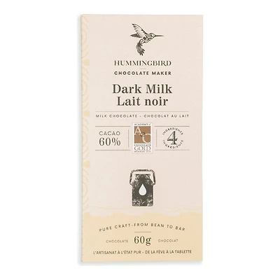 Hummingbird Chocolate Maker Dark Milk Chocolate Bar - 60g