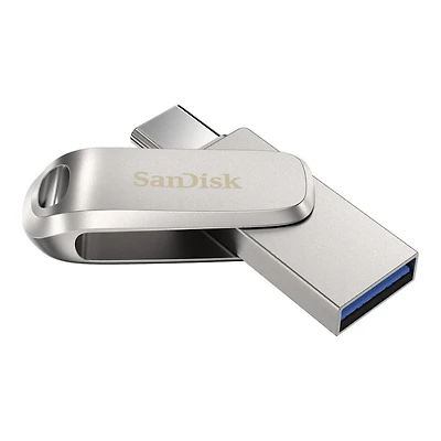 SanDisk Ultra Dual Drive Luxe USB-C/USB-A Flash Drive - 128GB - Silver - SDDDC4-128G-G46