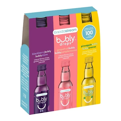 SodaStream bubly drops Flavor Essence Set - Pineapple, Blackberry, Grapefruit - 40ml