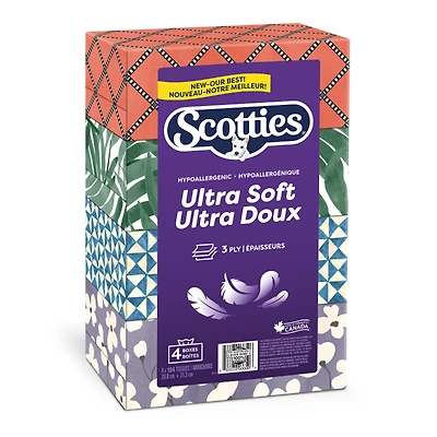 Scotties 3-Ply Triple Ultra Soft Facial Tissues Multipack - 4x104s
