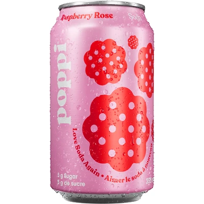 Poppi Prebiotic Soda - Raspberry Rose - 355ml