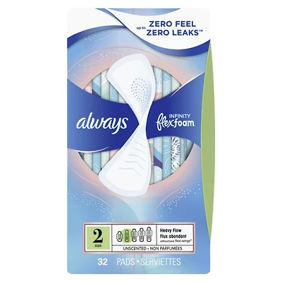 Always Infinity Sanitary Pads - Heavy - Size 2 - 32's