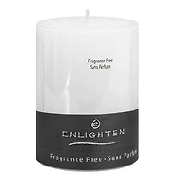Enlighten Linen Unscented Pillar Candle - White