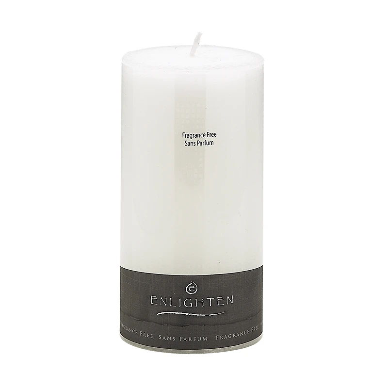 Enlighten Linen Unscented Pillar Candle - White - 3 x 6inch