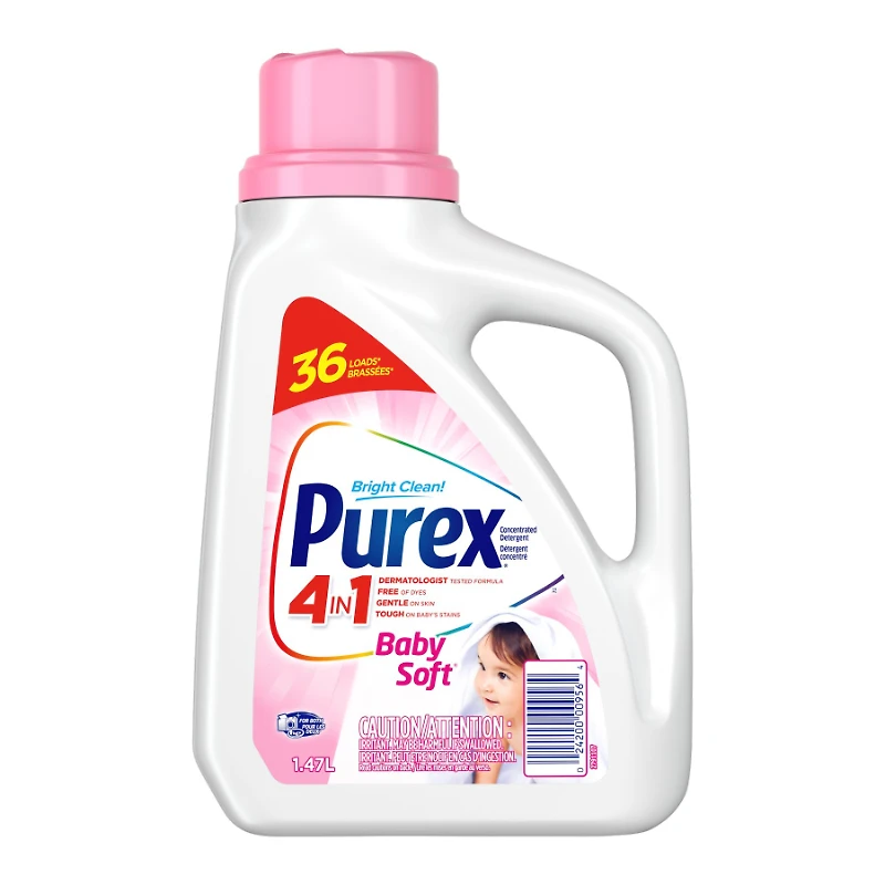 Purex 4 in 1 Baby Soft Liquid Laundry Concentrated Detergent - 1.47L