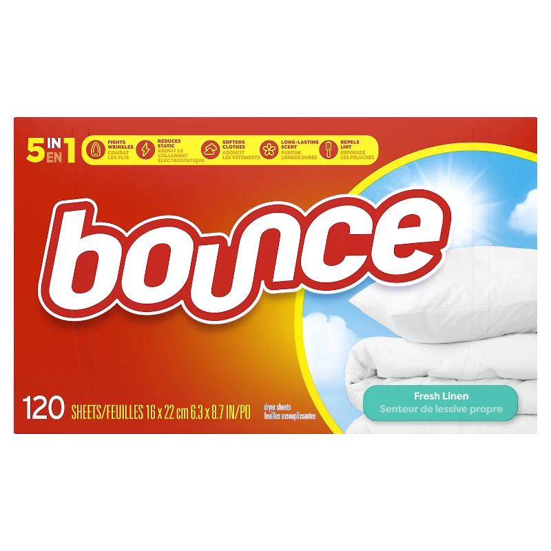 Bounce Fresh Linen Dryer Sheets Fabric Softener - 120s