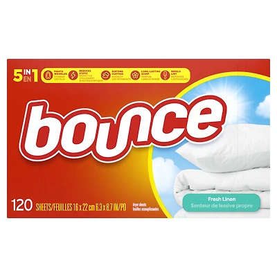 Bounce Fresh Linen Dryer Sheets Fabric Softener - 120s