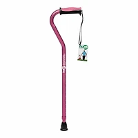 Hugo Offset Handle Cane - Rose