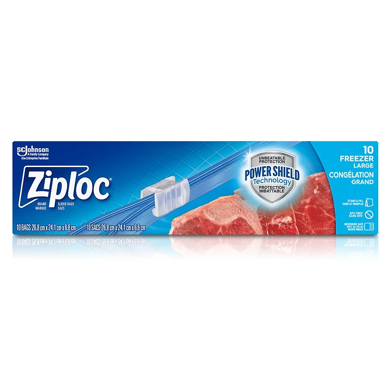 Ziploc Slideloc with Easy Zipper Freezer Bag - Large - 10s