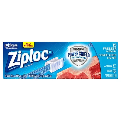 Ziploc Slideloc Freezer Bag - Medium - 15s