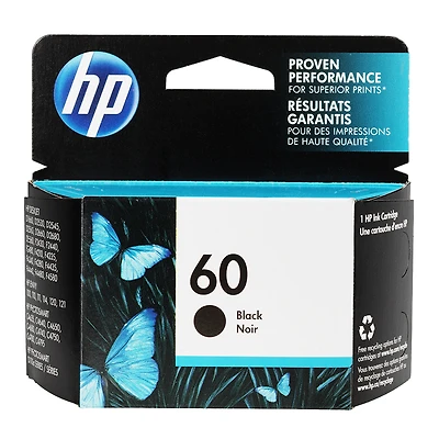 HP 60 Ink Cartridge - Black - CC640WN