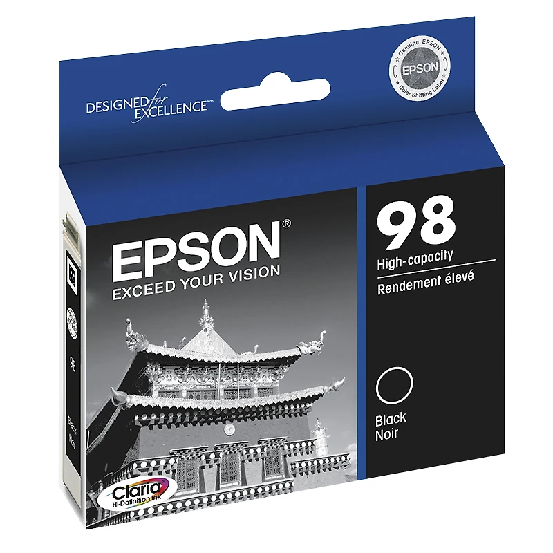 Epson 98 Claria Hi-Definition Ink 98 High-Capacity Ink Cartridge - Black - T098120-S