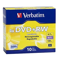 Verbatim 4.7GB DVD+RW 4X Storage Media - 10 pack