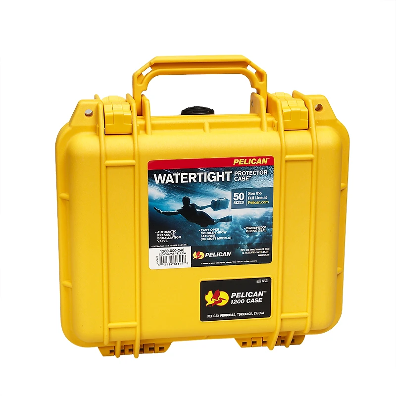 Pelican 1200 Case with Foam - Yellow