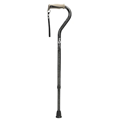 Hugo Offset Handle Cane - Carbon Swirl