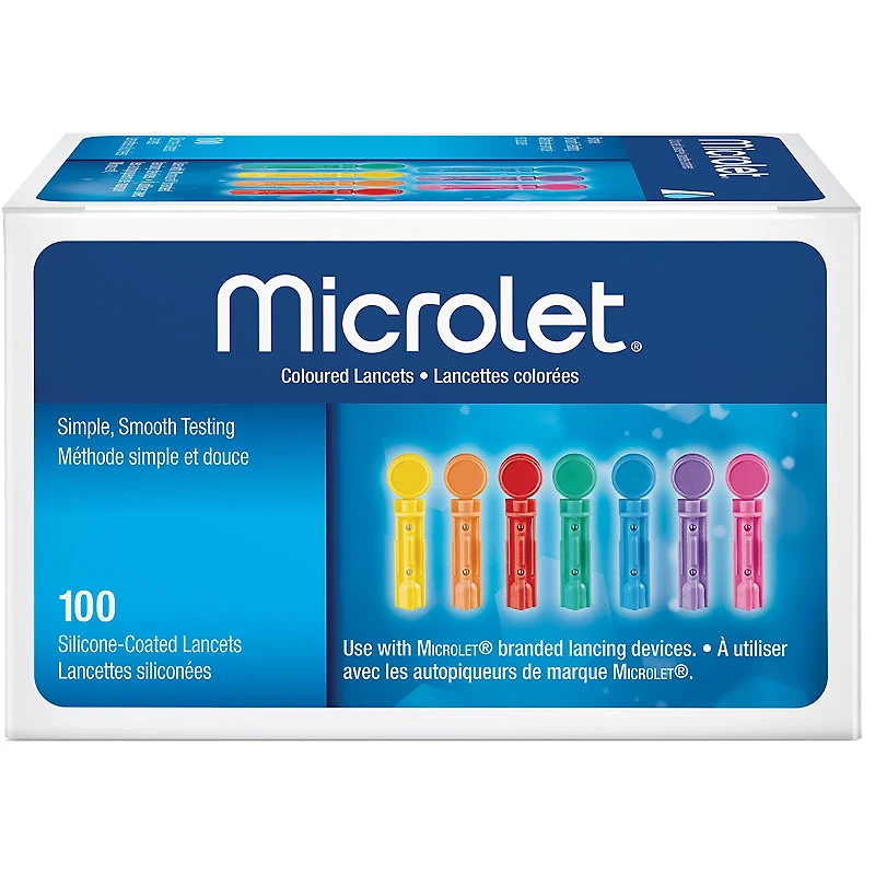 Ascensia Microlet Coloured Lancets - 100's