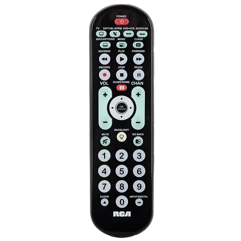 RCA 4 Device Big Button Remote - Black - CRCRBB04GR