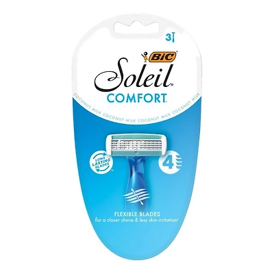 BIC Soleil Comfort Women's Disposable Razors - Assorted Tropical Blue Hues - 3's