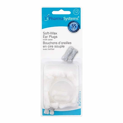 PharmaSystems Soft Wax Ear Plugs - 12s - PS858