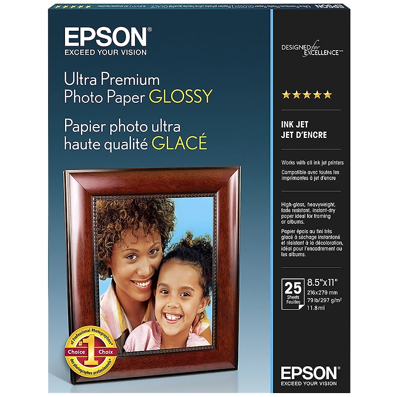 Epson Ultra Premium Photo Paper - Glossy - 8.5 x 11inch - 25 sheets