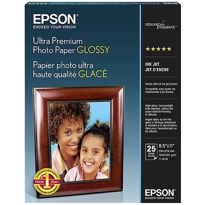 Epson Ultra Premium Photo Paper - Glossy - 8.5 x 11inch - 25 sheets