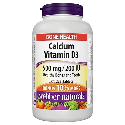 Webber Naturals Calcium Vitamin D3 - 500mg/200IU - 250s