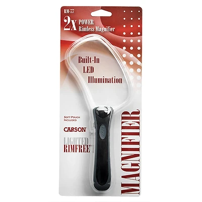 Carson Rectangle Lighted RimFree Magnifier - RM-77
