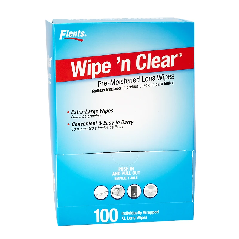 Flents Wipe n' Clear Pre-Moistened Lens Wipes - 100s