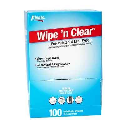 Flents Wipe n' Clear Pre-Moistened Lens Wipes - 100s