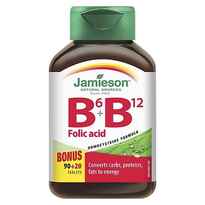 Jamieson Vitamin B6 + B12 and Folic Acid - 90's