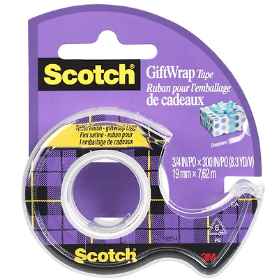 3M Scotch GiftWrap Tape Satin Finish - 19mm x 7.6m