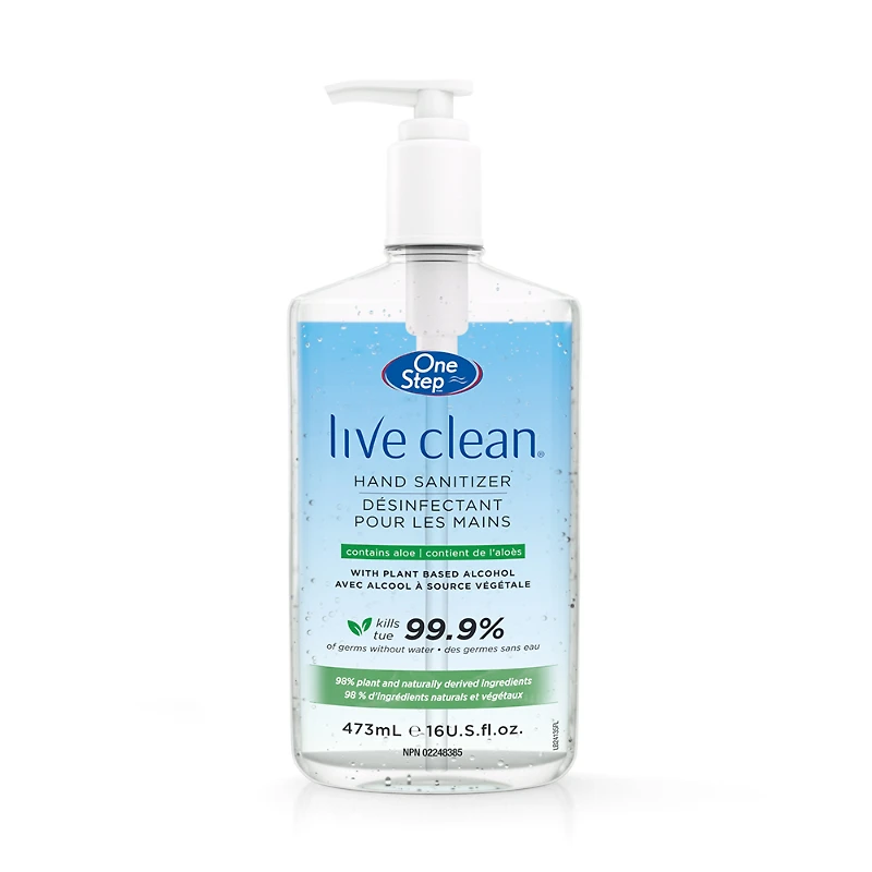 One Step Live Clean Hand Sanitizer with Pump - Aloe - 473ml