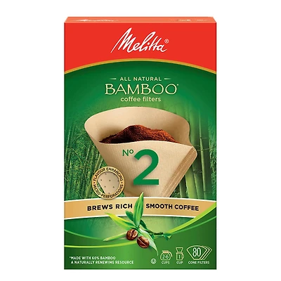 Melitta Bamboo Coffee Filters #2 -80 pack