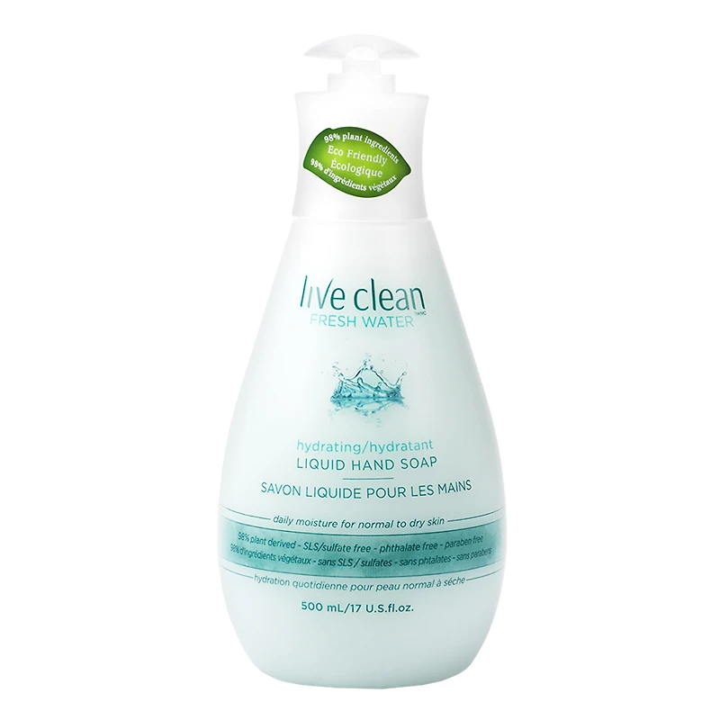 Live Clean Moisturizing Liquid Hand Soap - Fresh Water - 500ml