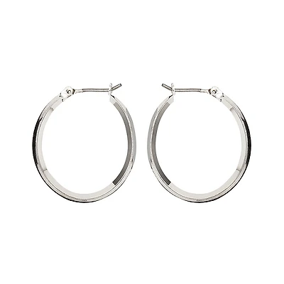 Nine West Silver Click It Hoop Earrings